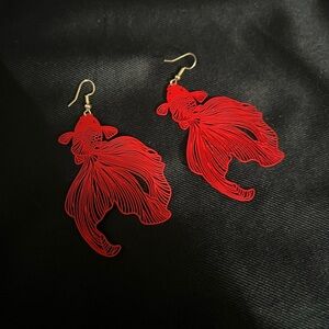 Red Koi fish earrings